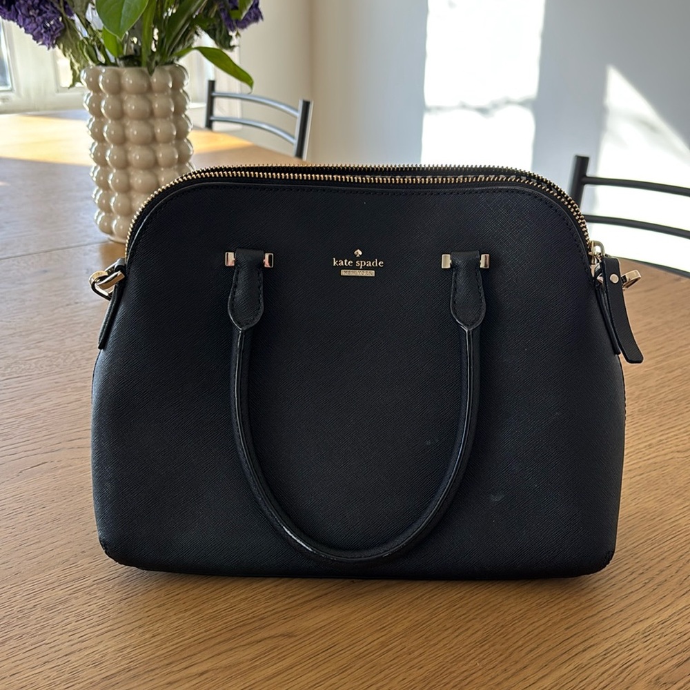 Kate Spade Black Leather Satchel Crossbody